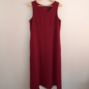 Melissa Harper in Maroon Red Sleeveless Maxi Dress